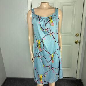 Vintage 70s Kay Windsor Women's Dress Bird novelty Print Polyester Oiseau FF23